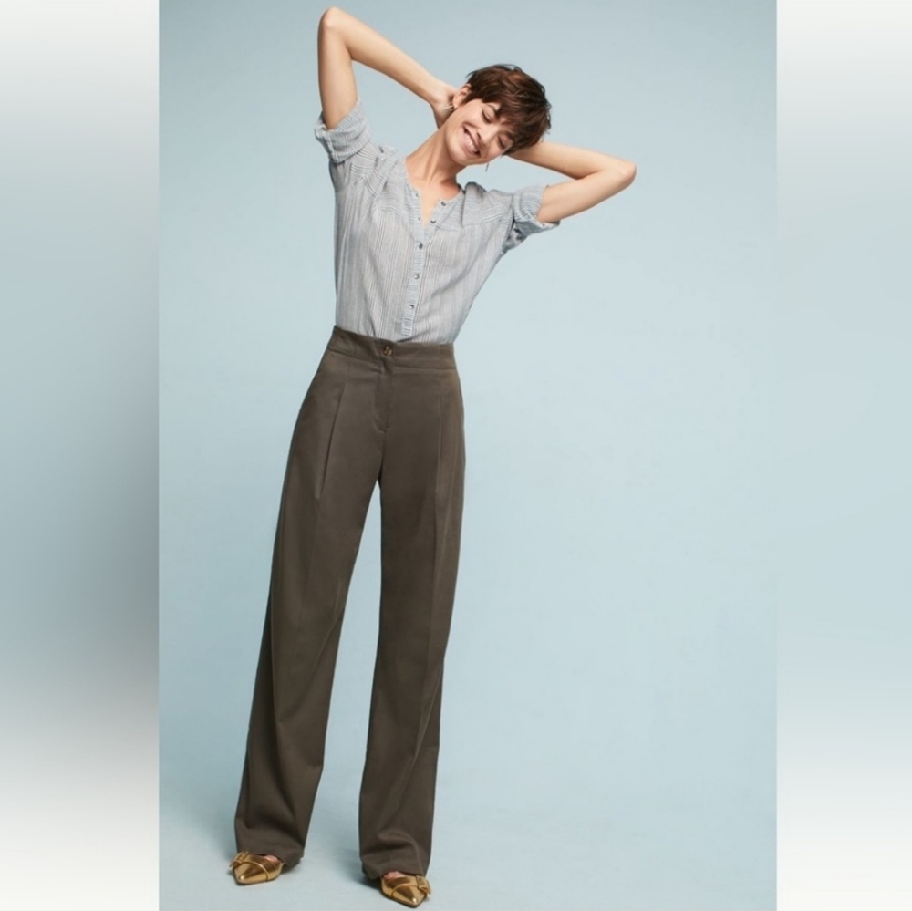Anthropologie The Essential Wide-Leg Trousers Pants Size 2